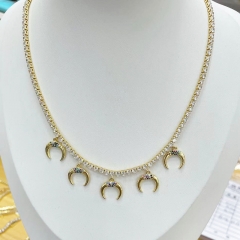 Pearl Brass Pendant Necklace  TTTN-0226
