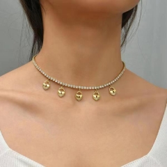 Pearl Brass Pendant Necklace  TTTN-0223