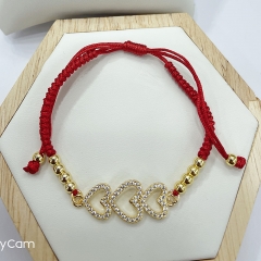 Pearl copper charm diamond bracelet  TTTB-0365