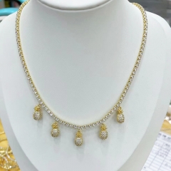 Pearl Brass Pendant Necklace  TTTN-0229