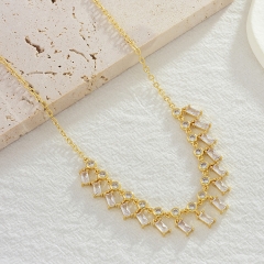 Stainless Steel and Brass Pendant Necklace  TTTN-0241B