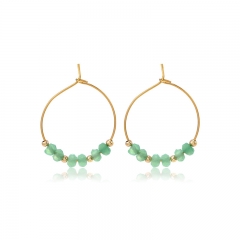Fashion Jewelry 18k Gold Hoop Stainless Steel Bead Earring ES-2415