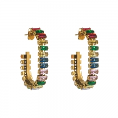 Fashion Jewelry 18k Gold Hoop Stainless Steel Earring ES-2365