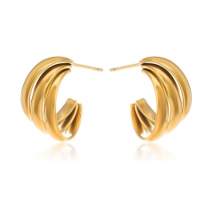 Fashion Jewelry 18k Gold Hoop Stainless Steel Earring ES-2401