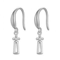 Stainless Steel Zircon Girl Drop Small Earrings PEPE412W