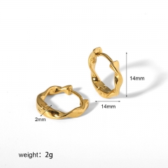 Hollow Gold Hoop Earrings Tarnish Free Gold Plated Stainless Steel Jewelry ES-2510
