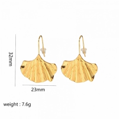 Hollow Gold Hoop Earrings Tarnish Free Gold Plated Stainless Steel Jewelry ES-2428