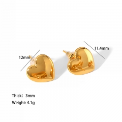 Hollow Gold Hoop Earrings Tarnish Free Gold Plated Stainless Steel Jewelry ES-2434