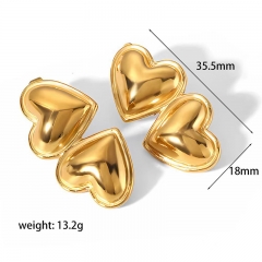 Hollow Gold Hoop Earrings Tarnish Free Gold Plated Stainless Steel Jewelry ES-2432