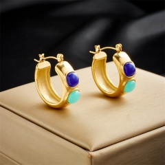Stainless Steel Women Charm 18 K Gold Earrings ES-2764