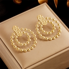 Stainless Steel Women Charm 18 K Gold Earrings ES-2729