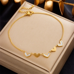Stainless Steel 18K Gold Plated Anklets With Charms For Women  AN013