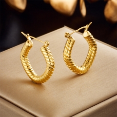 Stainless Steel Women Charm 18 K Gold Earrings ES-2759