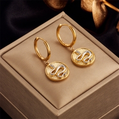 Stainless Steel Women Charm 18 K Gold Earrings ES-2737