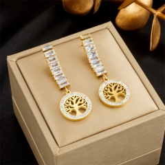 Stainless Steel Women Charm 18 K Gold Earrings ES-2761