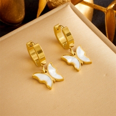 Stainless Steel Women Charm 18 K Gold Earrings ES-2720