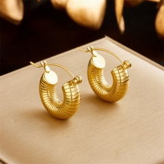 Stainless Steel Women Charm 18 K Gold Earrings ES-2757