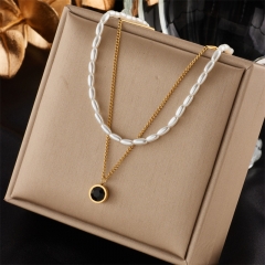 new stainless steel women gold plated necklace NS-1630