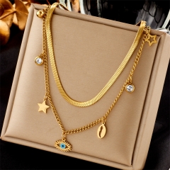 new stainless steel women gold plated necklace NS-1640