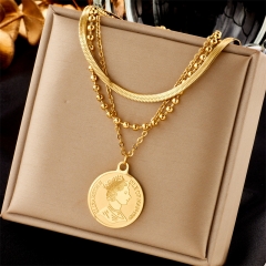 new stainless steel women gold plated necklace NS-1608