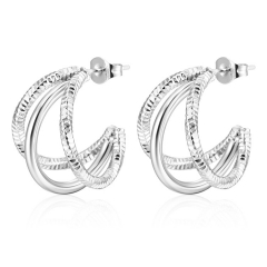 stainless steel hypoallergenic chunky hoop earrings for women  ES-2995S