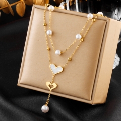 gold plated stainless steel necklace for women jewelry NS-1859