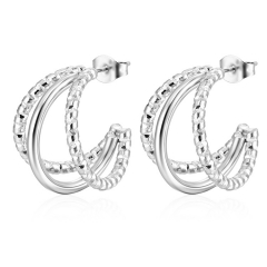 stainless steel hypoallergenic chunky hoop earrings for women  ES-2996S