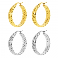 stainless steel gold plated women luxury statement earrings   ES-2922
