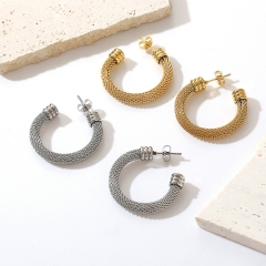 stainless steel hypoallergenic chunky hoop earrings for women  ES-2988