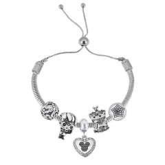 Stainless Steel Adjustable Snake Chain Bracelet with charms  CL5020