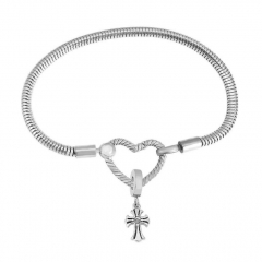 Stainless Steel Heart Charms Bracelet Women Luxury PDM032