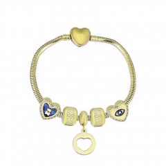 Stainless Steel Heart Snake Chain charms Bracelet  XK5210