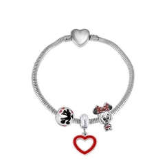 Stainless Steel Heart gold plated charms bracelet for women XK3457