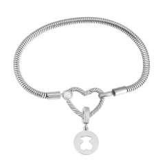 Stainless Steel Heart Charms Bracelet Women Luxury PDM016