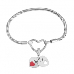Stainless Steel Heart Charms Bracelet Women Luxury PDM037