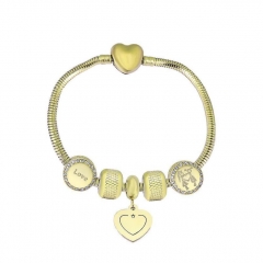 Stainless Steel Heart Snake Chain charms Bracelet  XK5207
