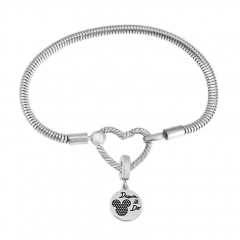 Stainless Steel Heart Charms Bracelet Women Luxury PDM011