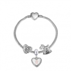 Stainless Steel Heart Bracelet Charms Wholesale  XK3398