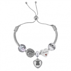 Stainless Steel Adjustable Snake Chain Bracelet with charms  CL5005