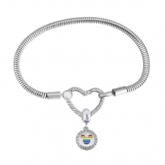 Stainless Steel Heart Charms Bracelet Women Luxury PDM137
