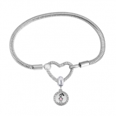 Stainless Steel Heart Charms Bracelet Women Luxury PDM139