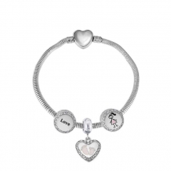 Stainless Steel Heart Bracelet Charms Wholesale  XK3402