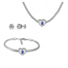 Stainless Steel Charm Necklace Bracelet Earring Jewelry Set PDS252