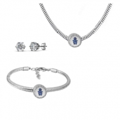 Stainless Steel Charm Necklace Bracelet Earring Jewelry Set PDS272
