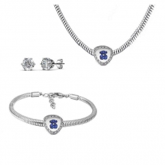 Stainless Steel Charm Necklace Bracelet Earring Jewelry Set PDS205